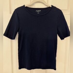 J. Crew Perfect Fit Short Sleeve Navy T-Shirt Size Small